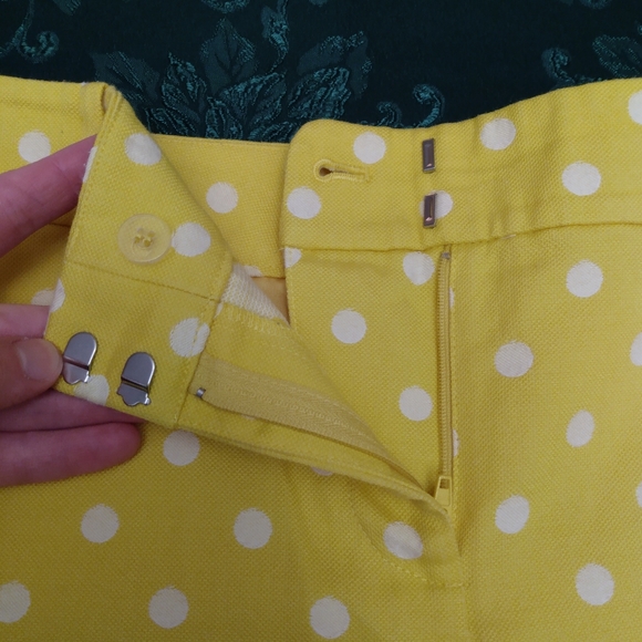 Ann Taylor jacquard yellow polka dot shorts, 10 - Picture 3 of 6